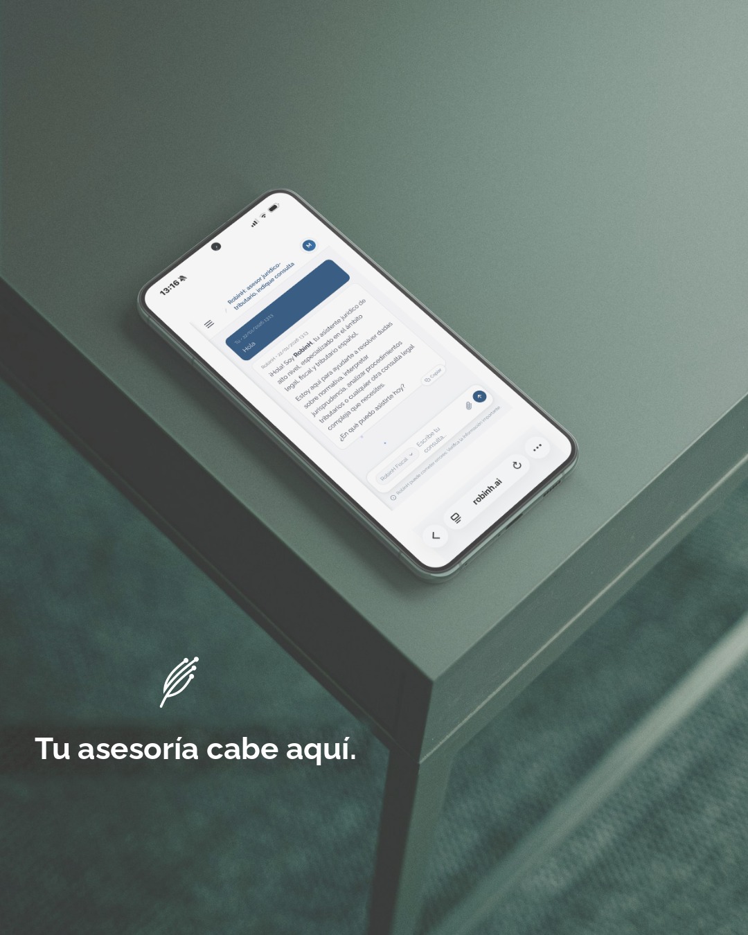 Tu asesoría cabe aquí — RobinH en el móvil